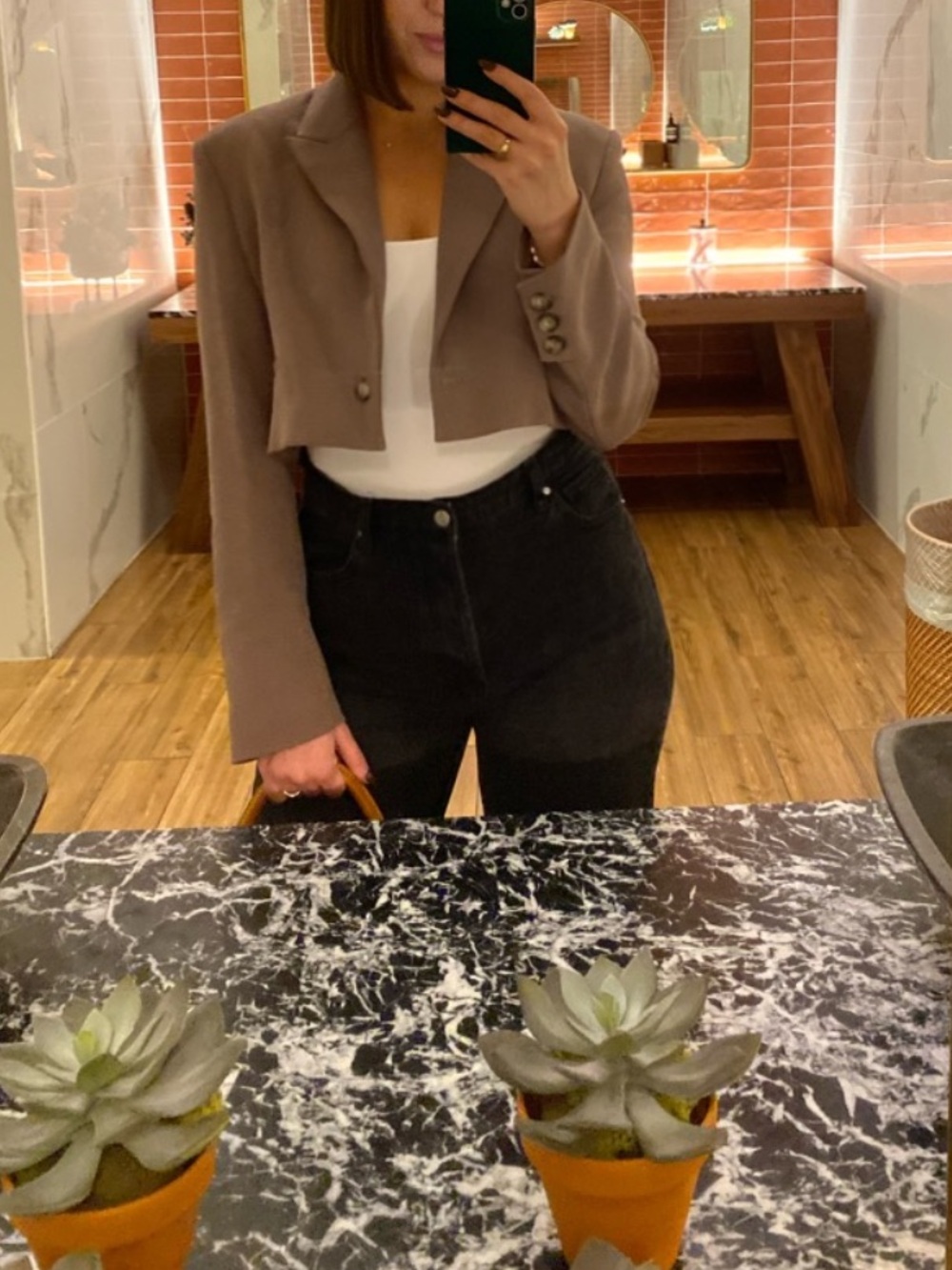 Cropped Taupe Blazer